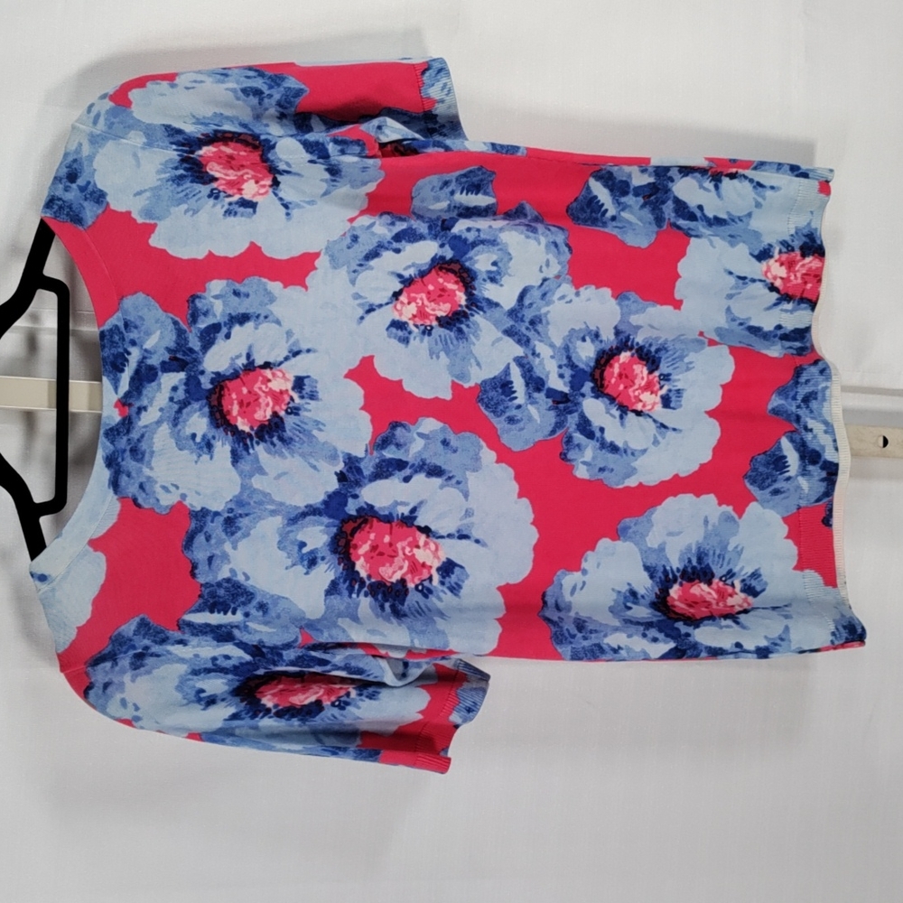 *D117 Talbots pink and blue floral print sweater PS CLEARANCE - Picture 8 of 12